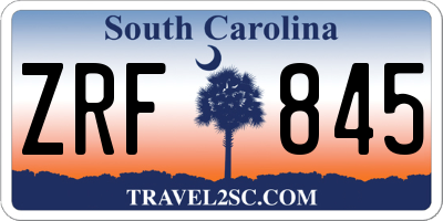SC license plate ZRF845