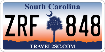 SC license plate ZRF848