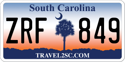SC license plate ZRF849