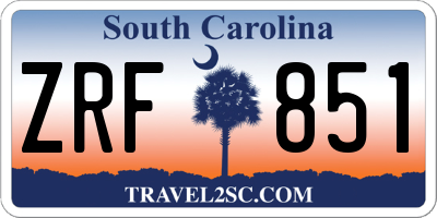 SC license plate ZRF851