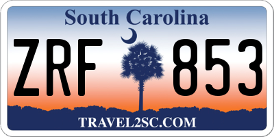 SC license plate ZRF853