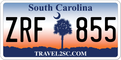 SC license plate ZRF855