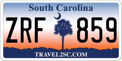SC license plate ZRF859
