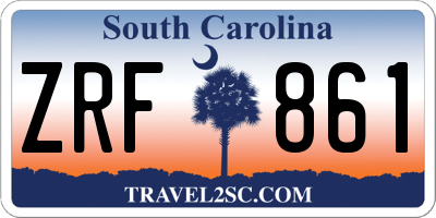 SC license plate ZRF861