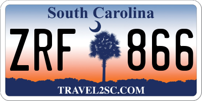 SC license plate ZRF866