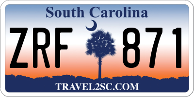 SC license plate ZRF871
