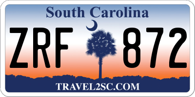 SC license plate ZRF872