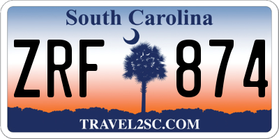 SC license plate ZRF874
