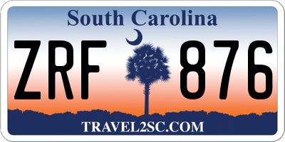 SC license plate ZRF876