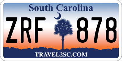 SC license plate ZRF878