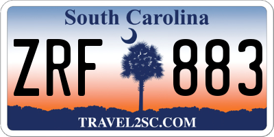 SC license plate ZRF883
