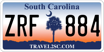 SC license plate ZRF884