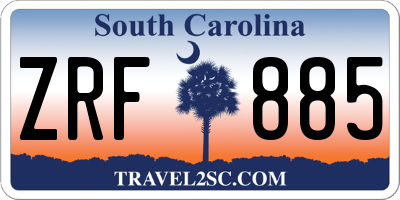 SC license plate ZRF885