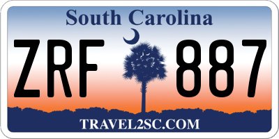 SC license plate ZRF887