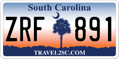 SC license plate ZRF891