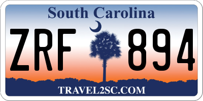SC license plate ZRF894