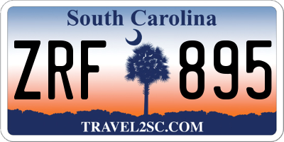 SC license plate ZRF895