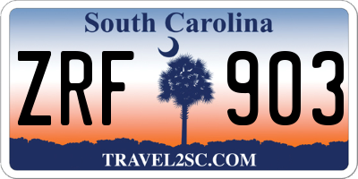 SC license plate ZRF903