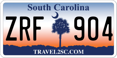 SC license plate ZRF904