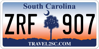 SC license plate ZRF907