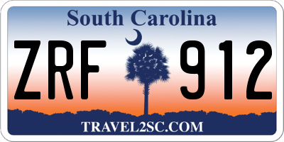 SC license plate ZRF912