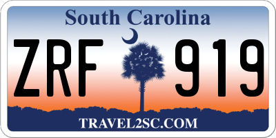 SC license plate ZRF919