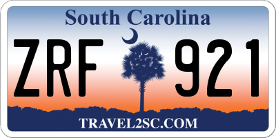 SC license plate ZRF921