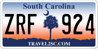 SC license plate ZRF924