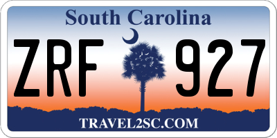 SC license plate ZRF927
