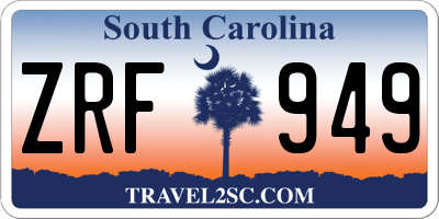 SC license plate ZRF949