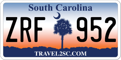 SC license plate ZRF952