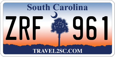 SC license plate ZRF961