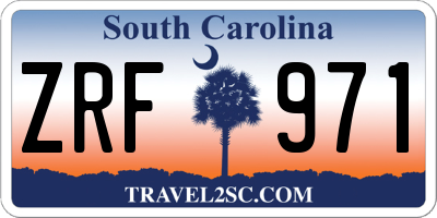 SC license plate ZRF971