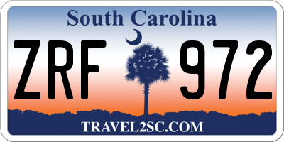 SC license plate ZRF972