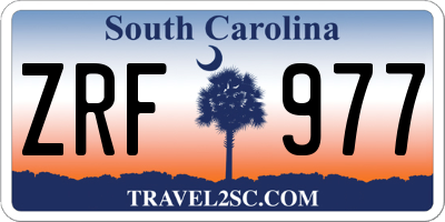 SC license plate ZRF977