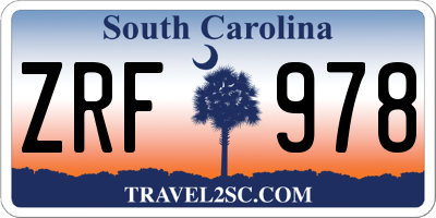 SC license plate ZRF978
