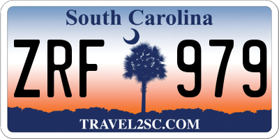 SC license plate ZRF979