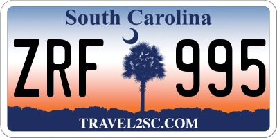 SC license plate ZRF995