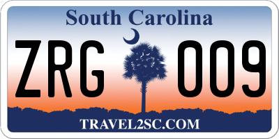 SC license plate ZRG009