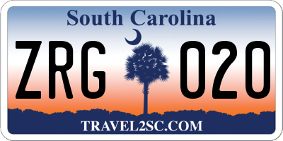 SC license plate ZRG020