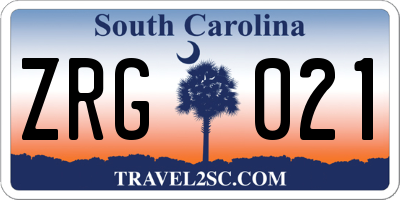 SC license plate ZRG021