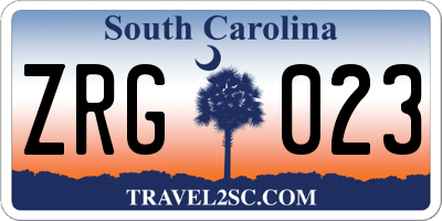 SC license plate ZRG023
