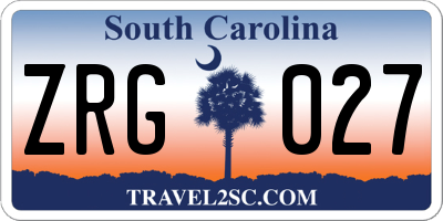 SC license plate ZRG027