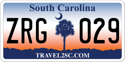 SC license plate ZRG029