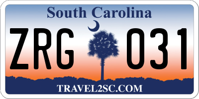 SC license plate ZRG031