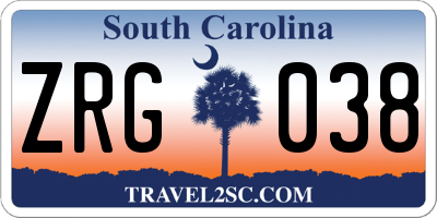 SC license plate ZRG038