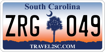 SC license plate ZRG049