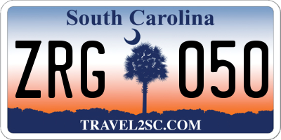 SC license plate ZRG050