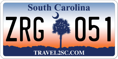 SC license plate ZRG051