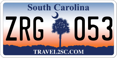 SC license plate ZRG053